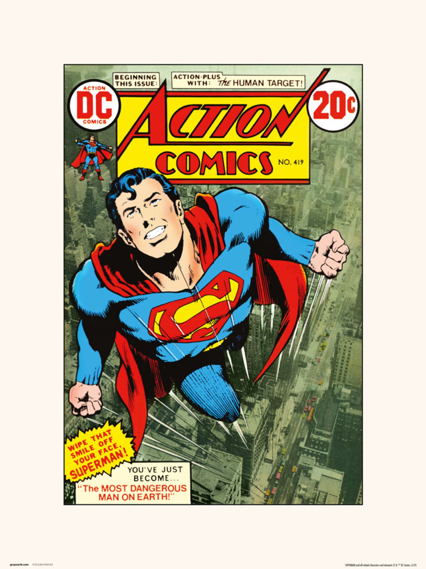 Affiche Art DC Comics - Action Comics 419 30x40cm