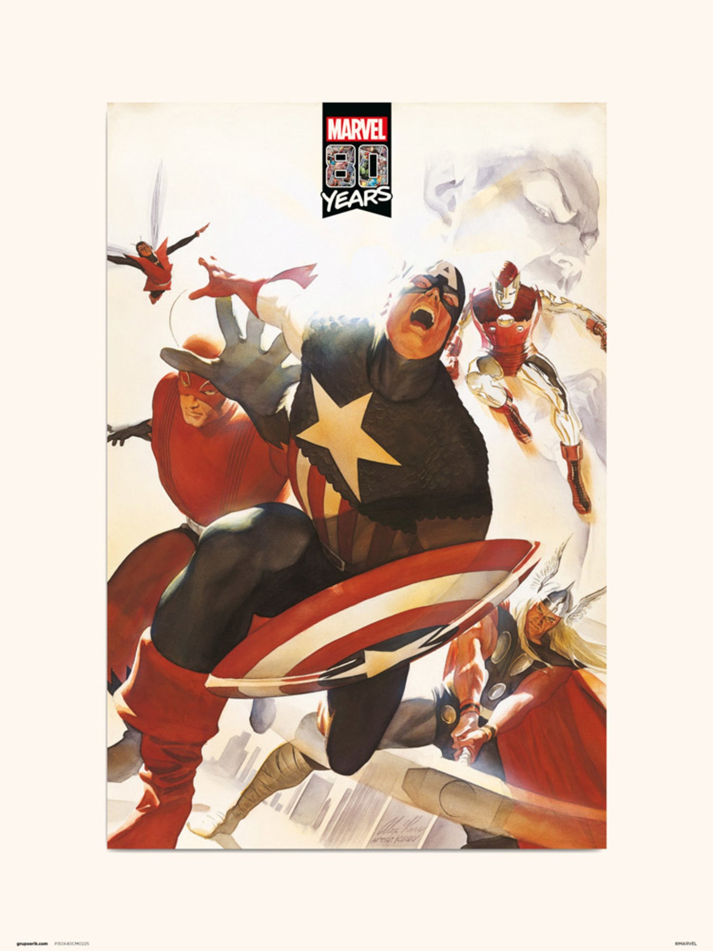 Affiche Art Marvel - 80 Years Avengers - 30x40cm