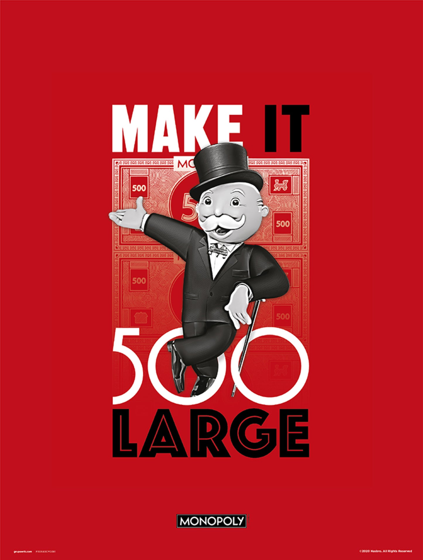 Affiche Art Monopoly - Make It 500 Large 30x40cm