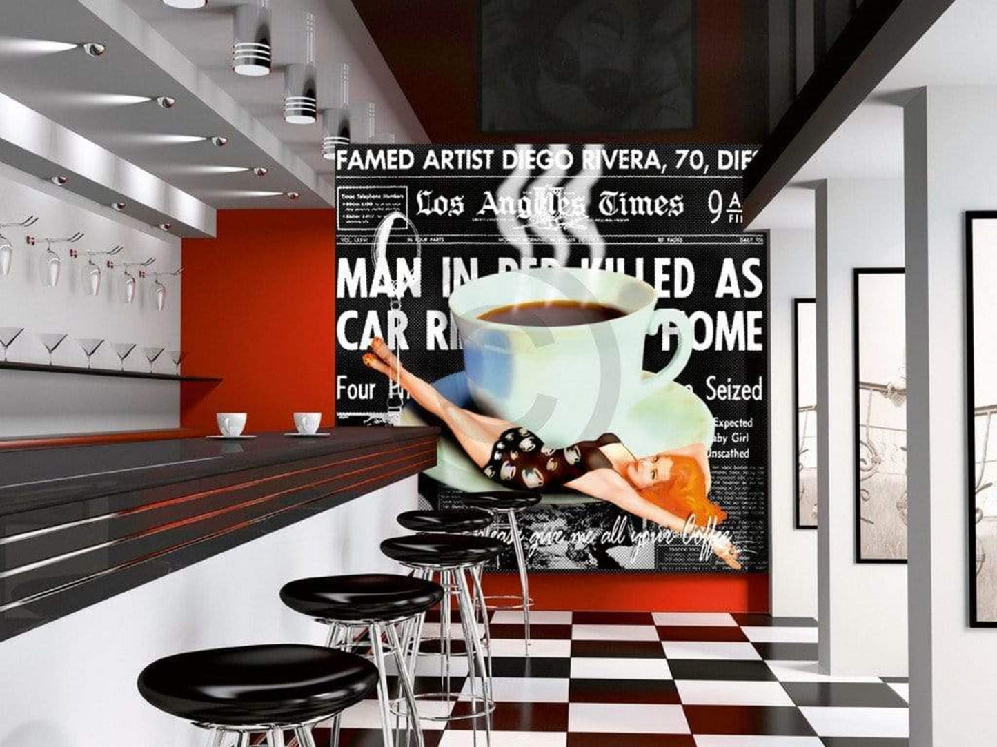 Affiche Art Marcel Terrani - Give me all your coffee 70x70cm