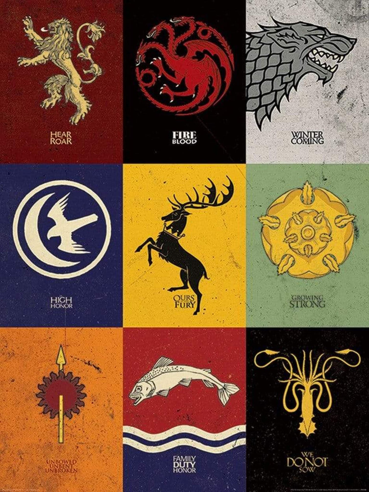 Affiche Art Game of Thrones - Sigils 60x80cm