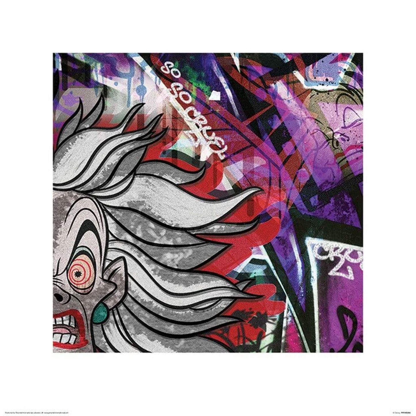 Affiche Art Cruella Deville Graffiti 40x40cm