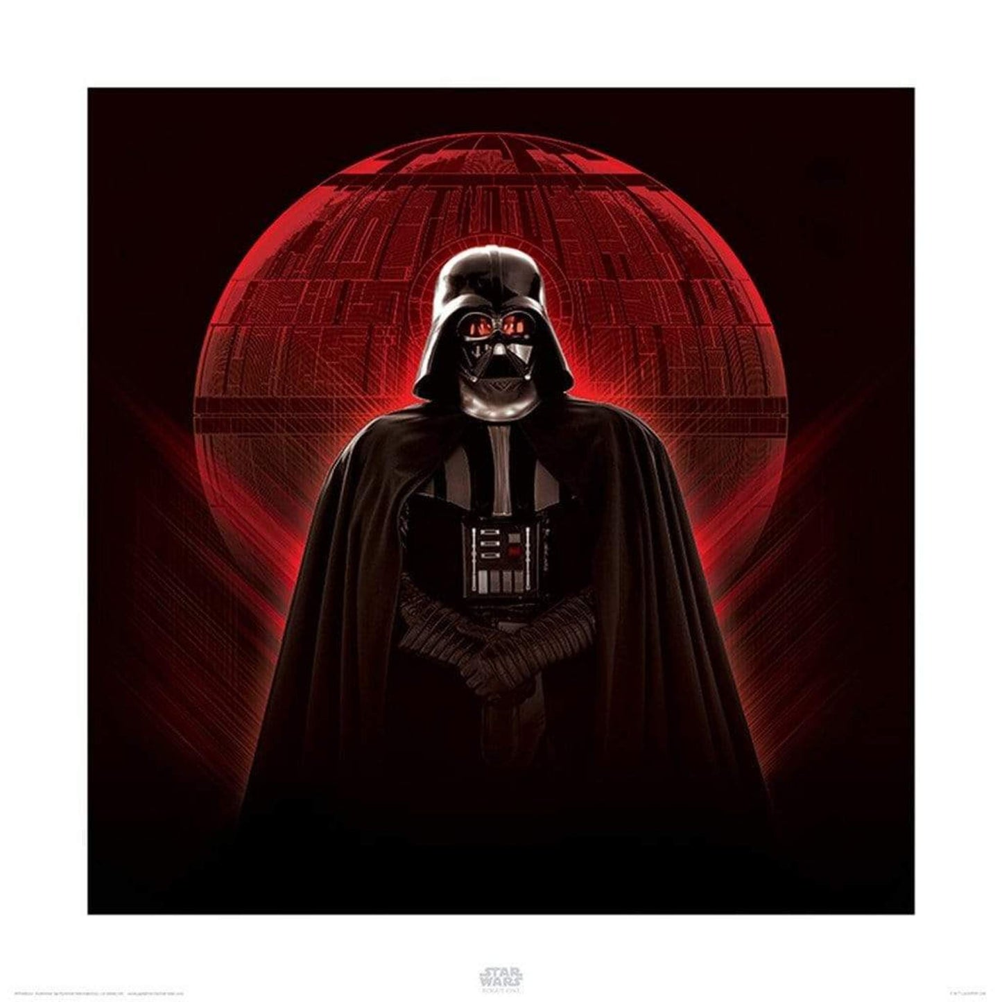 Affiche Art Star Wars - Rogue One Darth Vader and Death Star 40x40cm