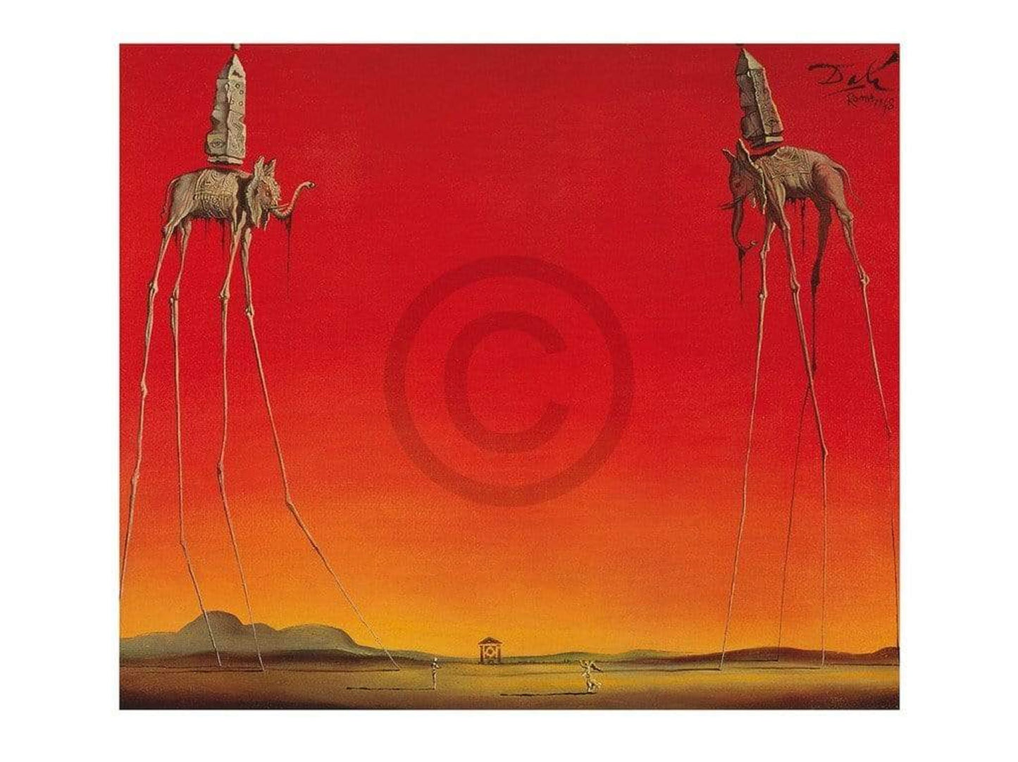 Affiche Art Salvador Dali - Les Elephants 80x60cm