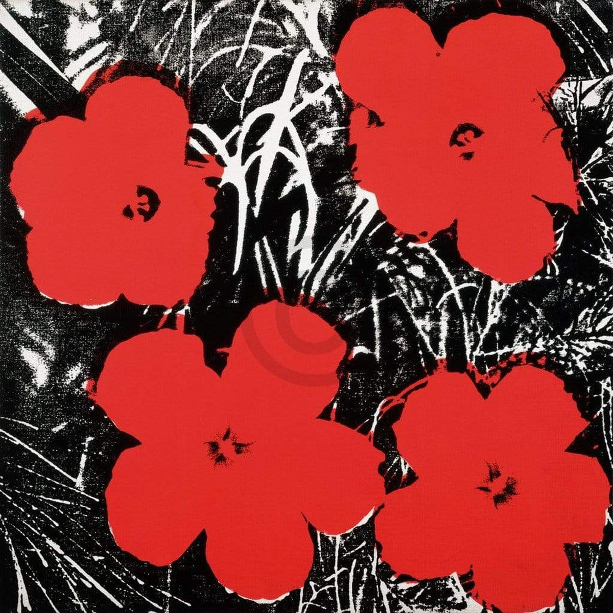 Affiche Art Andy Warhol - Flowers Red 1964 91x91cm