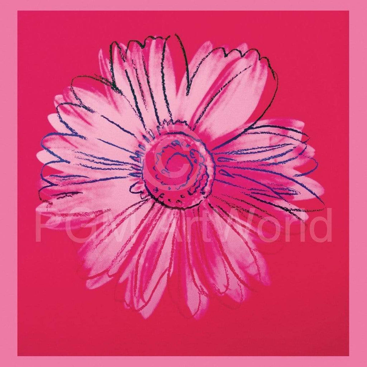 Affiche Art Andy Warhol - Daisy 1982 - 90x90cm