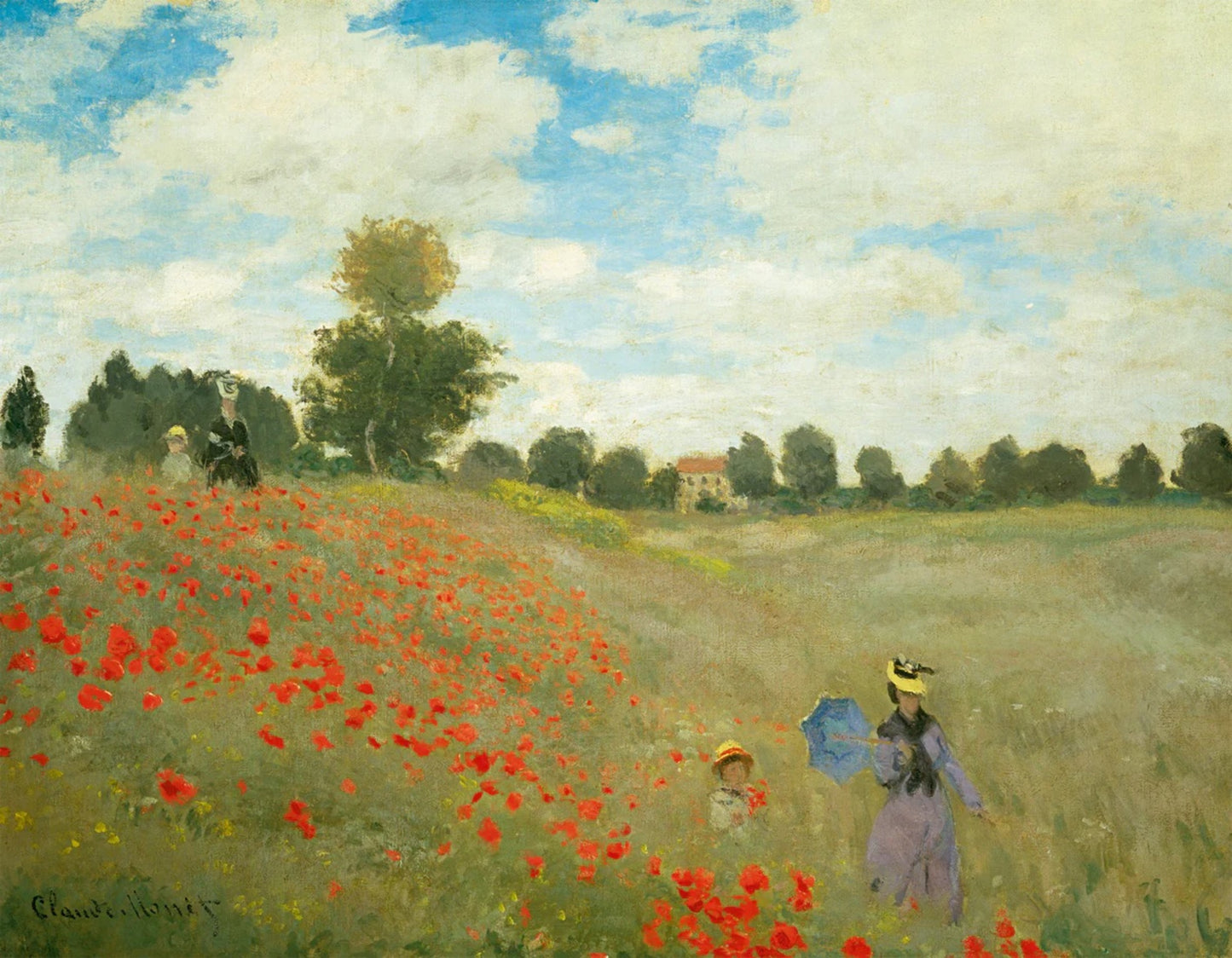 Affiche Art Claude Monet Mohnfeld bei Argenteuil 90x70cm