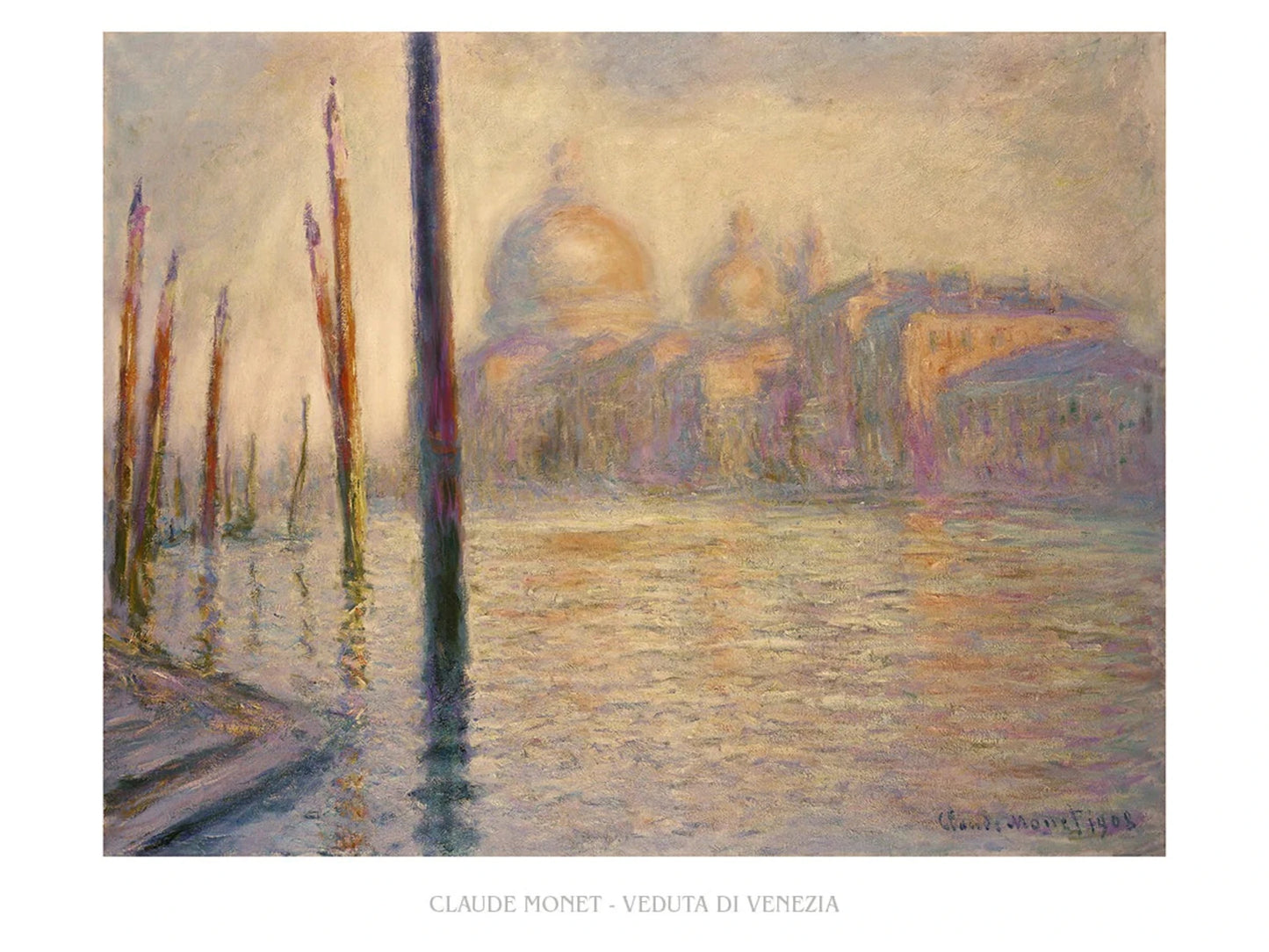 Affiche Art Claude Monet Veduta Di Venezia 80x60cm