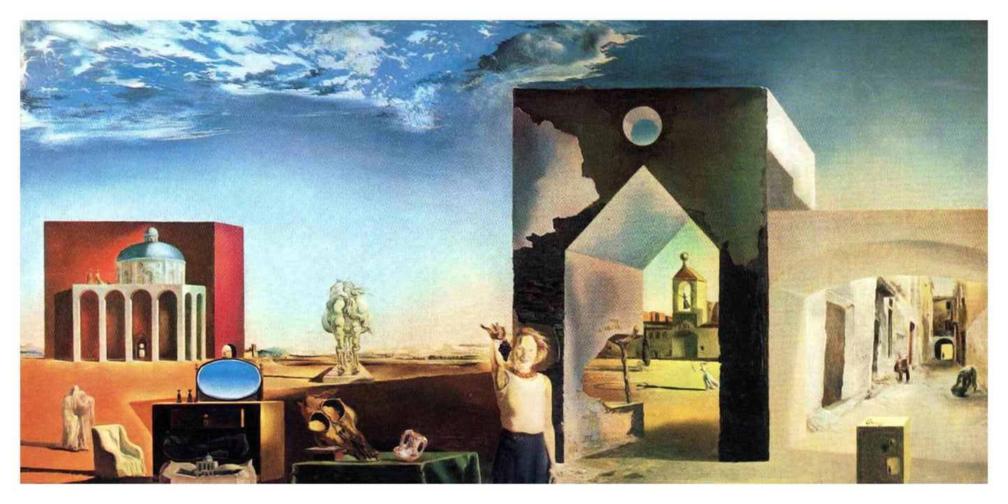 Affiche Art Salvador Dali - Banlieue de la Ville 100x50cm