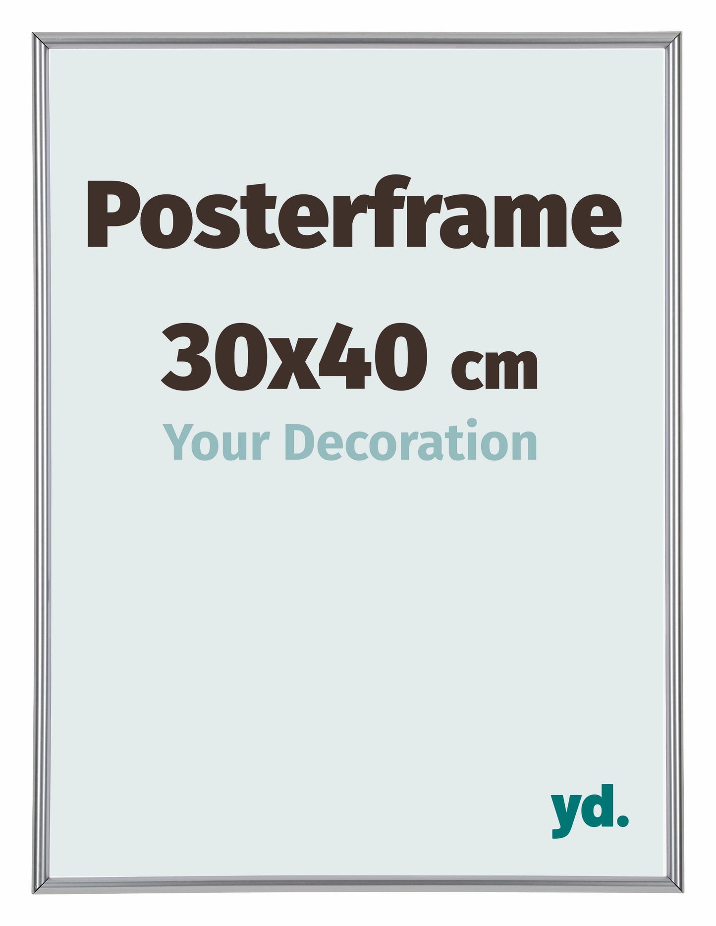 Cadre d'affiche 30x40cm Argent Brillant Plastique Paris