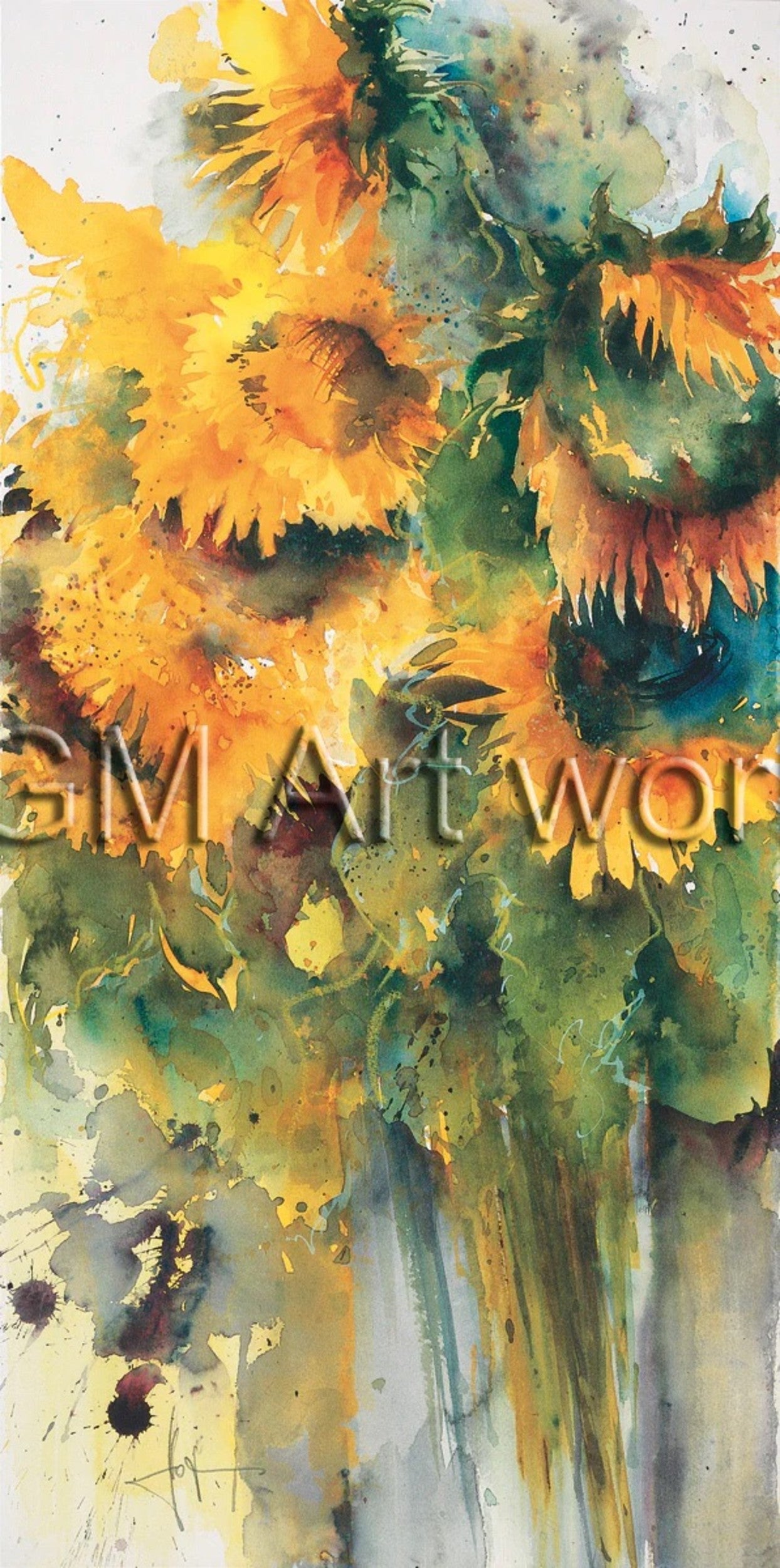 Affiche Art Ekkehard Hofmann - Sonnenblumen 50x100cm