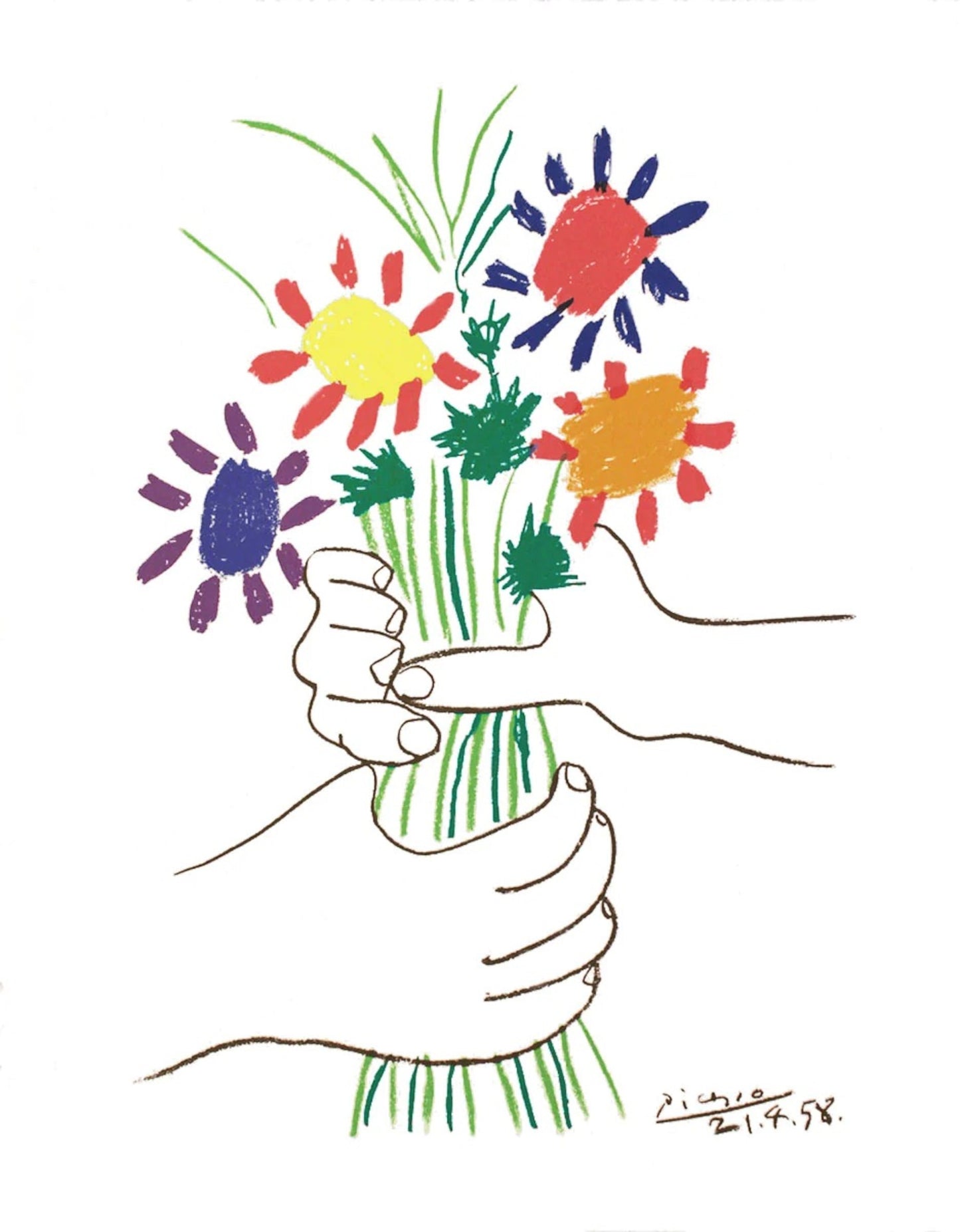 Affiche Art Pablo Picasso - Bouquet 60x80cm