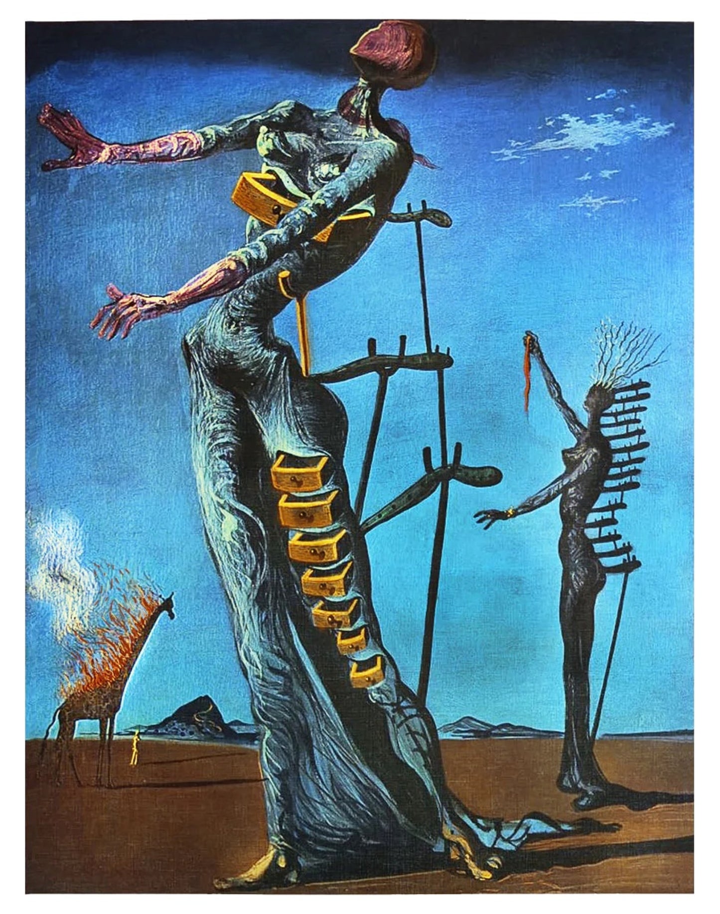 Affiche Art Salvador Dali - La girafe en feu 60x80cm