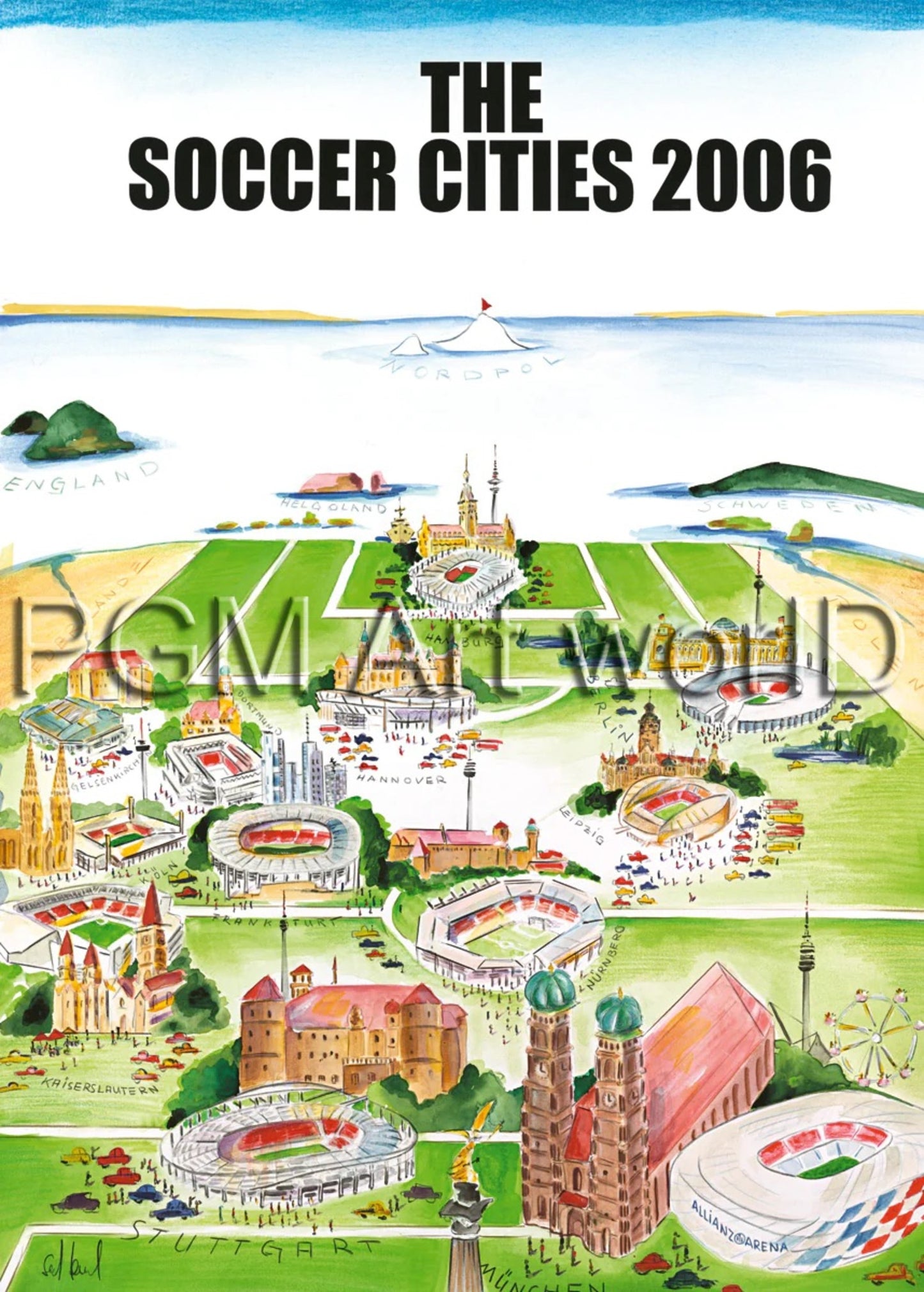 Affiche Art Sylvia Joel - The Soccer Cities 2006 50x70cm