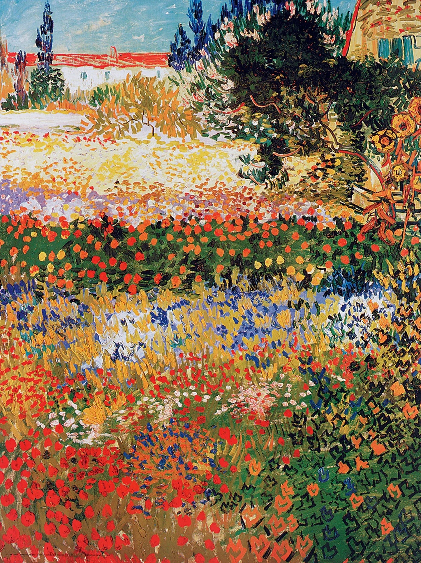 Affiche Art Vincent Van Gogh - Giardino fiorito 60x80cm