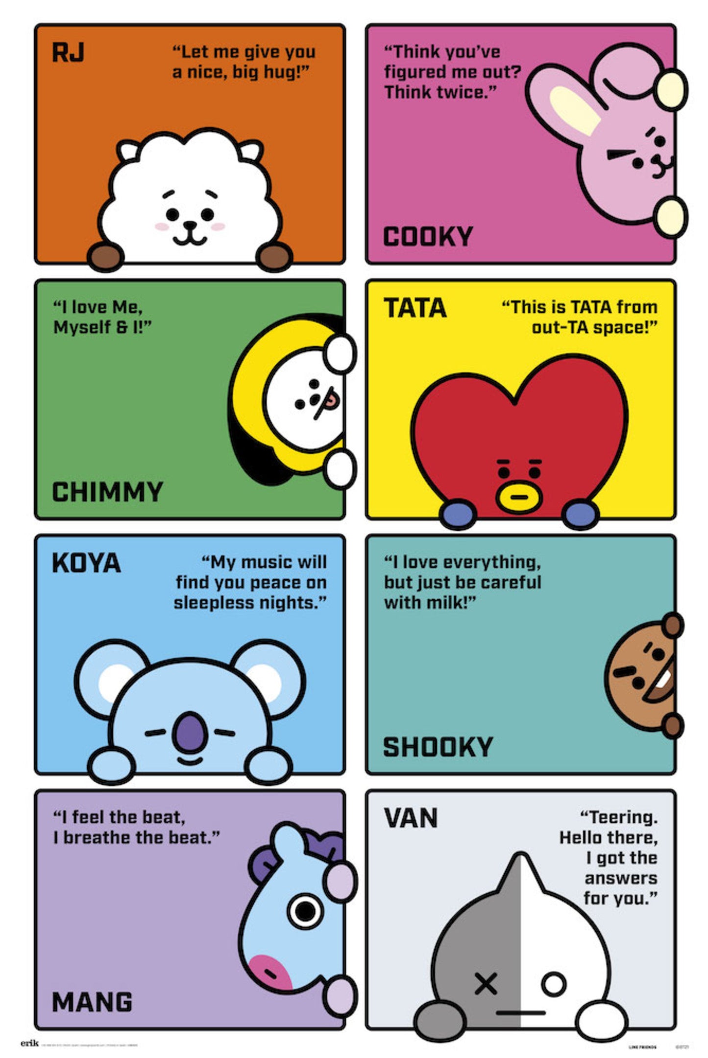 Poster BT21 - Characters 2 61x91,5cm