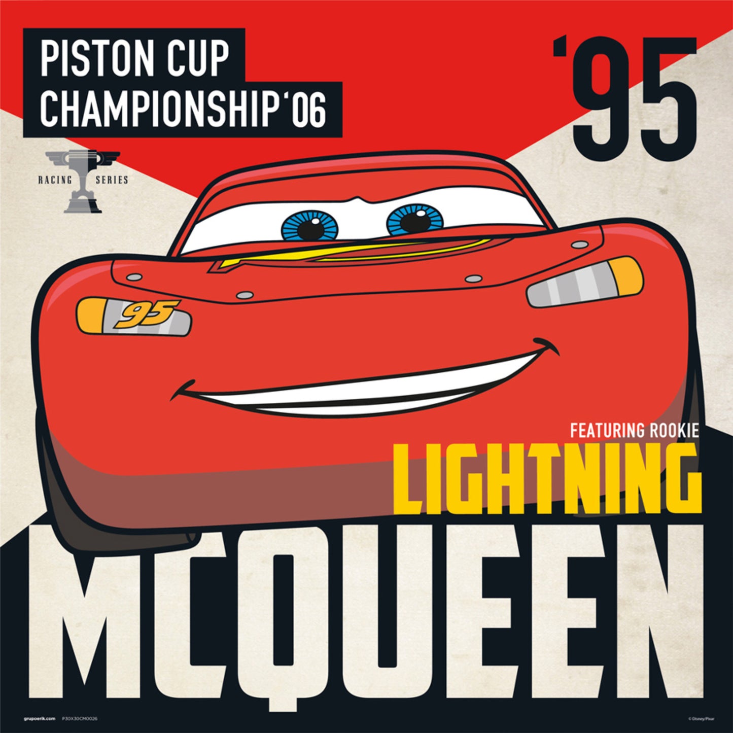 Affiche Art Disney Cars Piston Cups 30x30cm