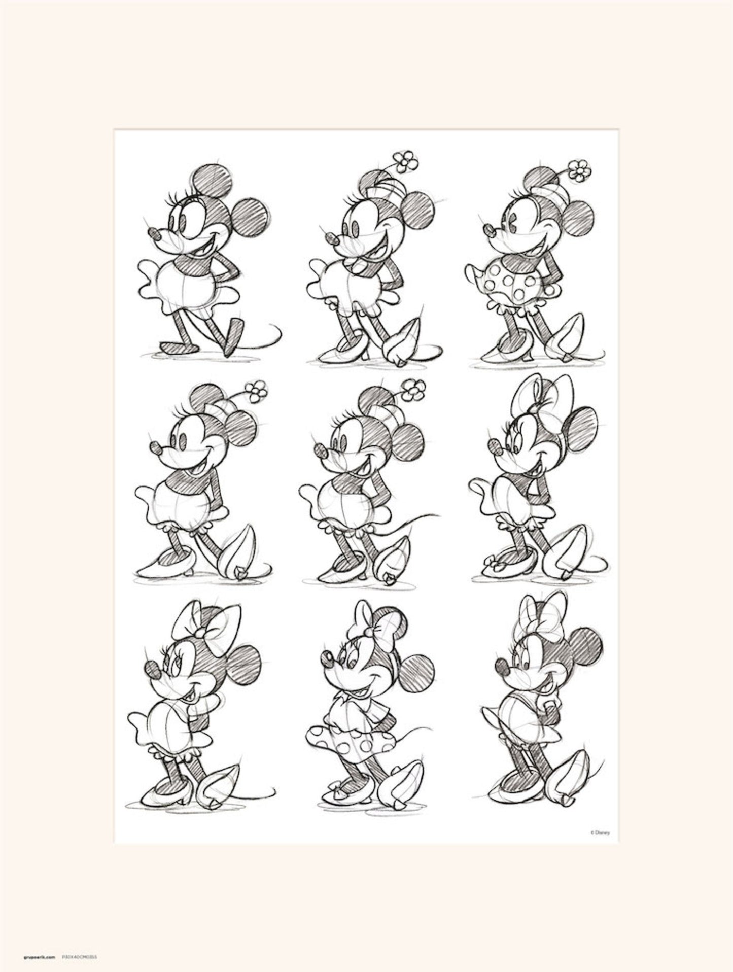Affiche Art Disney Minnie Sketch 30x40cm