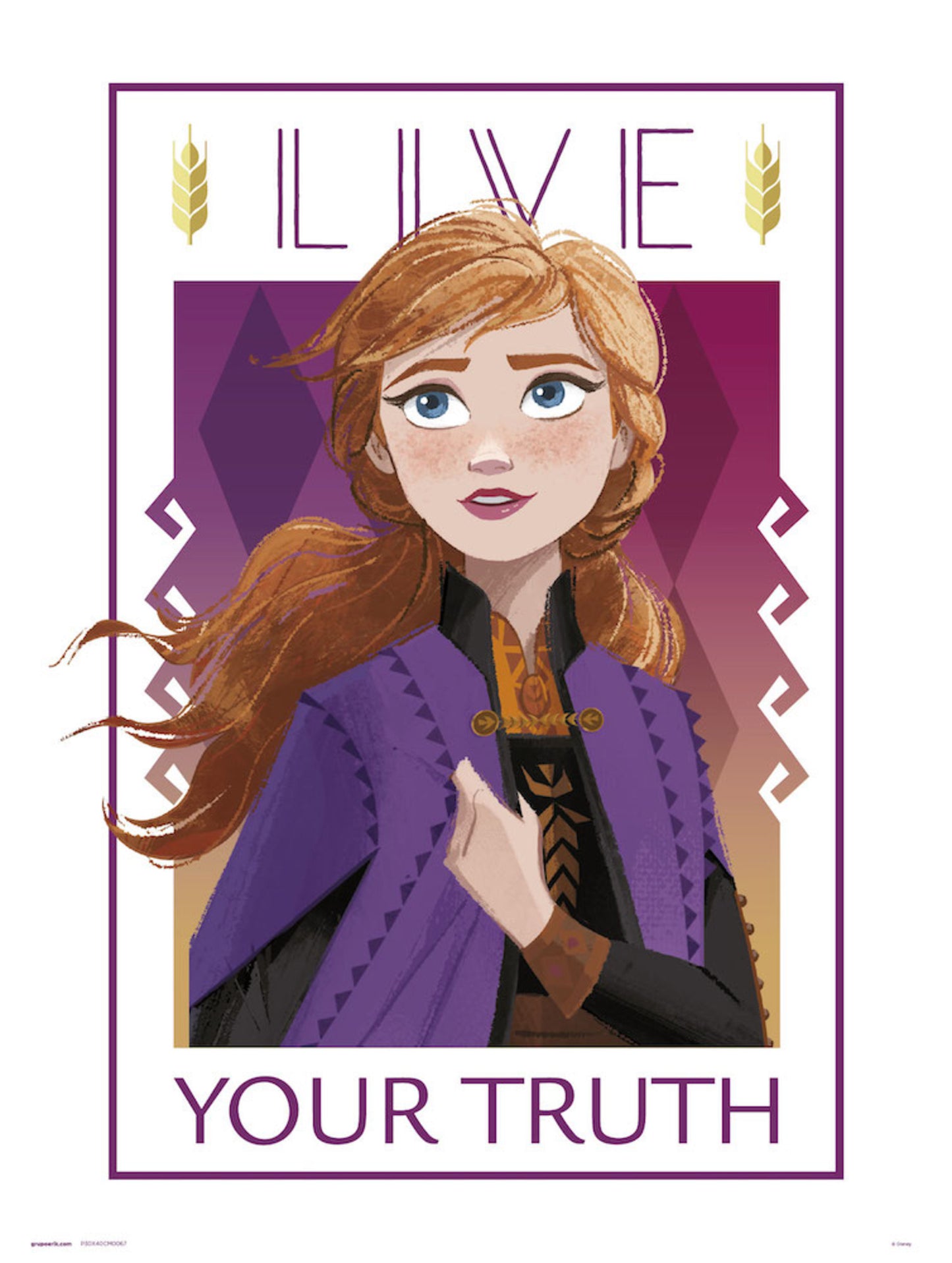 Affiche Art Frozen Live Your Truth 30x40cm