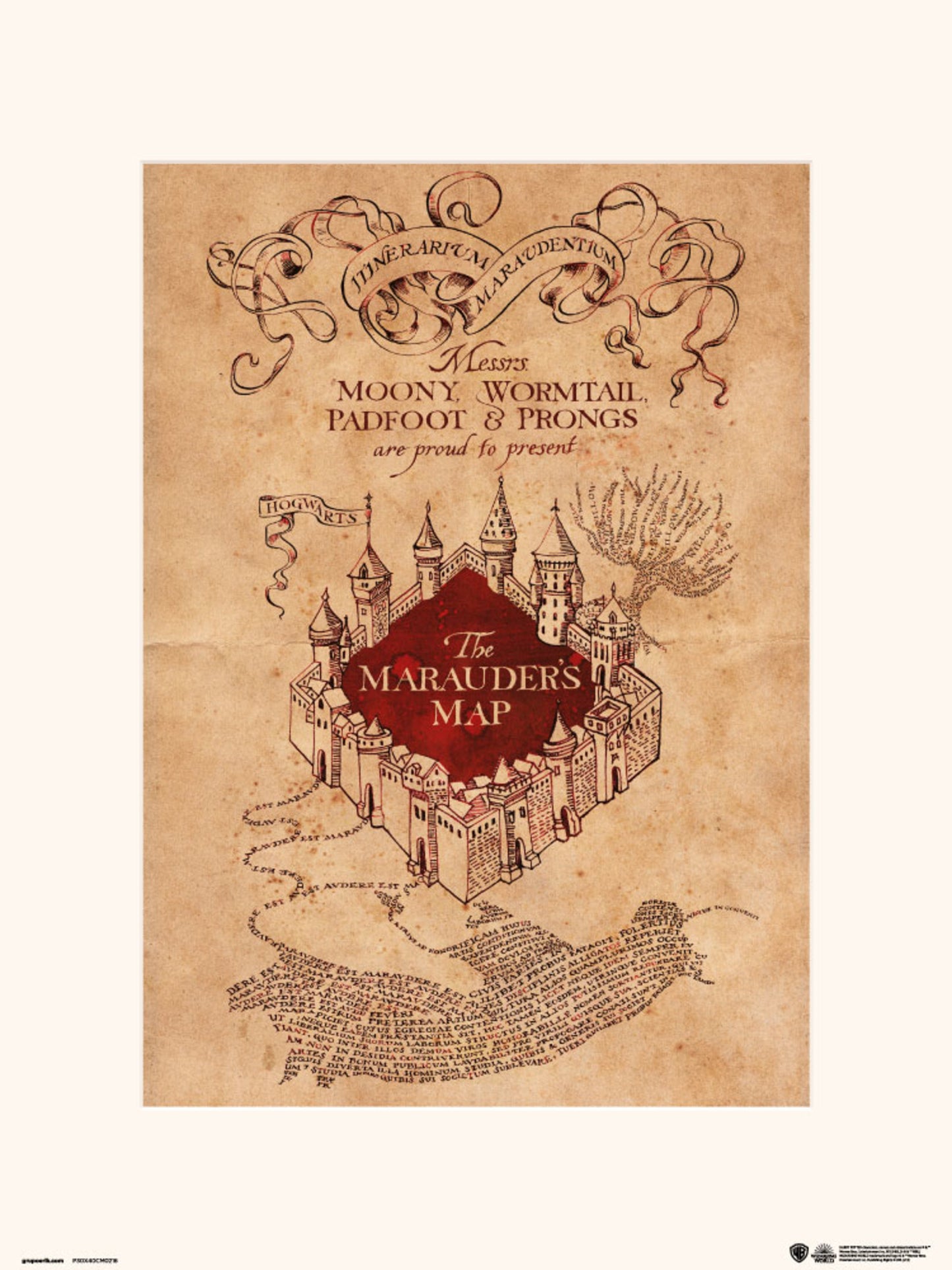 Affiche Art Harry Potter The Marauders Map 30x40cm