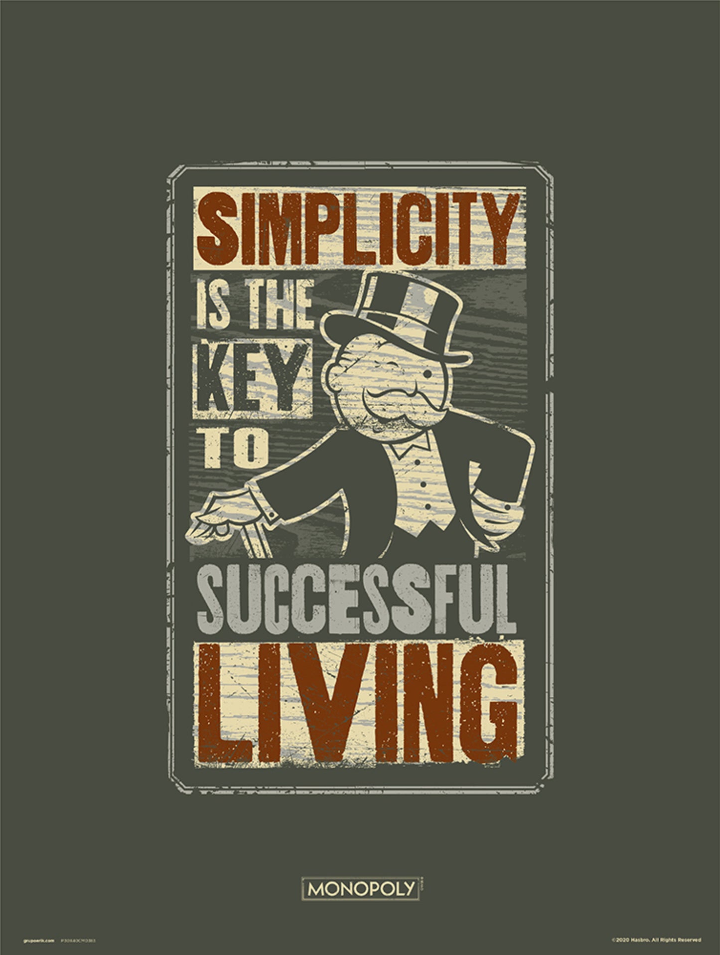 Affiche Art Monopoly Simplicity 30x40cm