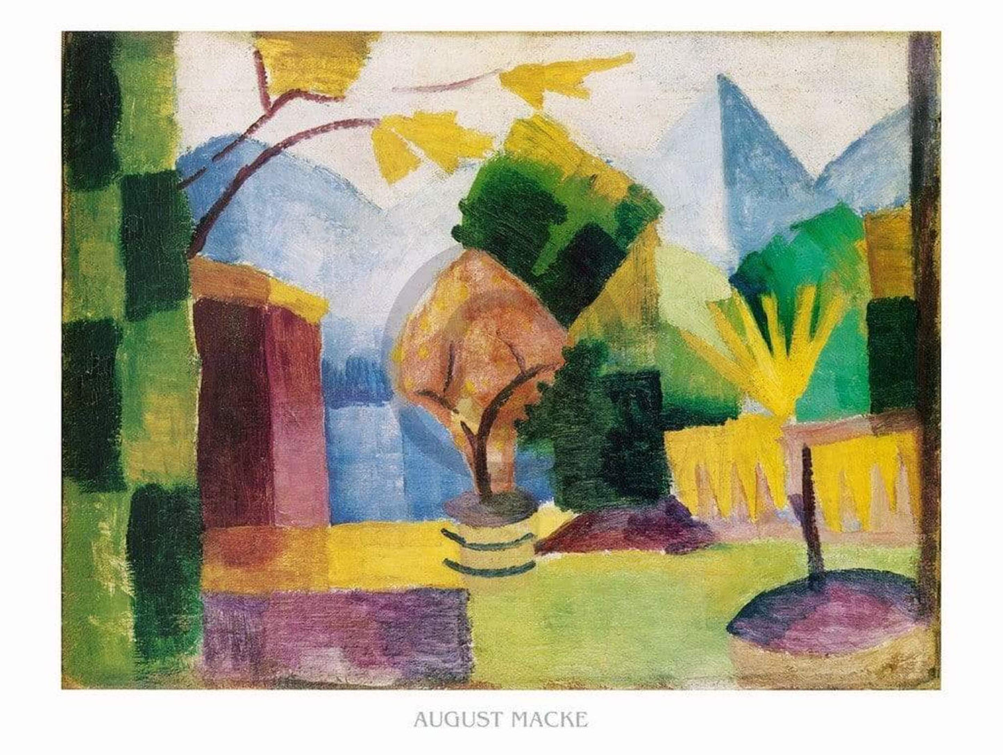 Affiche Art August Macke - Garten am Thuner See 80x60cm