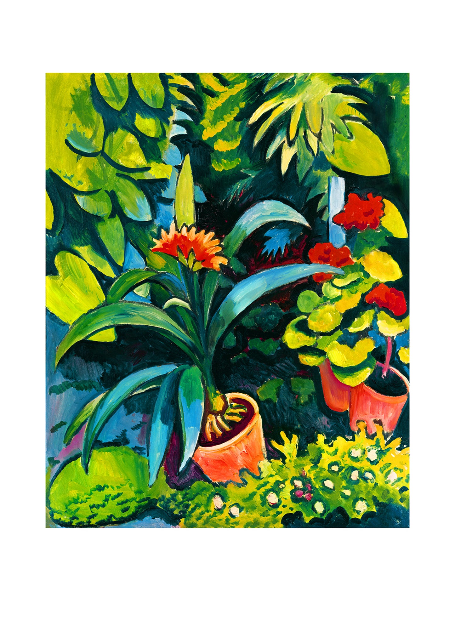 Affiche Art August Macke - Blumen im Garten 50x70cm