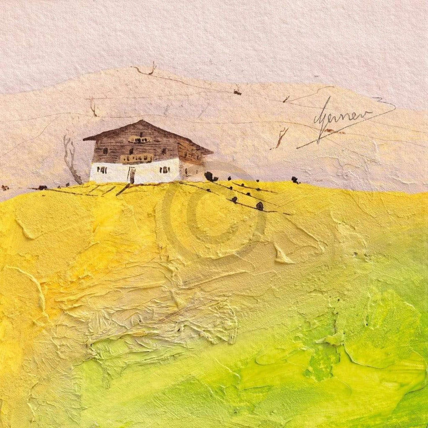 Affiche Art Bernhard Gerner - Landhaus 1 50x50cm