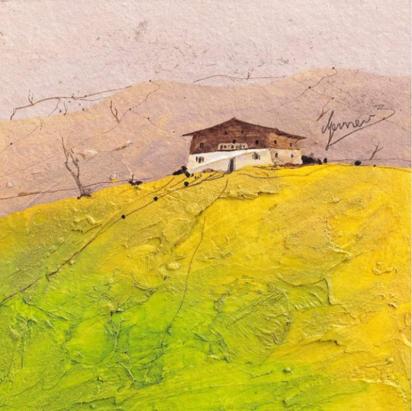 Affiche Art Bernhard Gerner - Landhaus 2 50x50cm