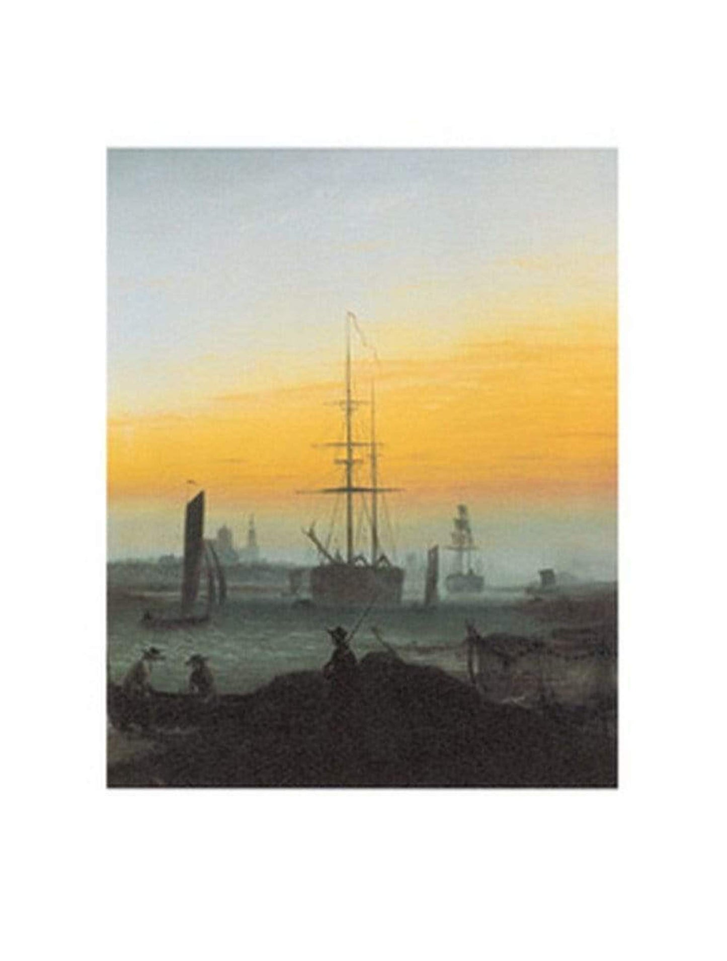 Affiche Art Caspar David Friedrich - Der Greifswalder Hafen 70x90cm