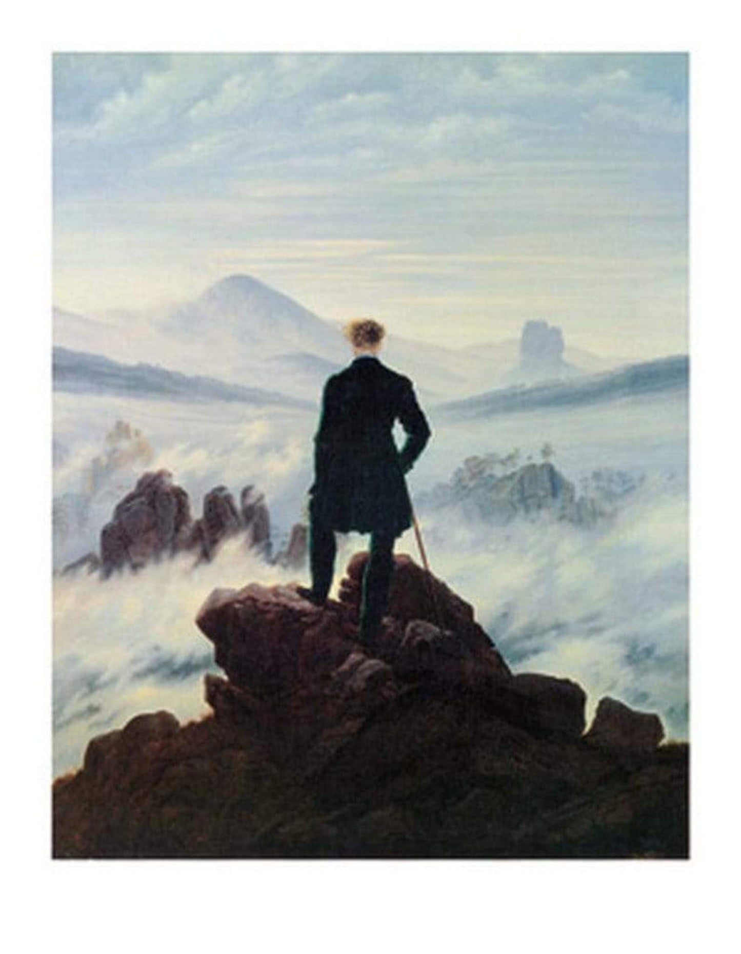Affiche Art Caspar David Friedrich - Der Wanderer im Nebelmeer 70x90cm