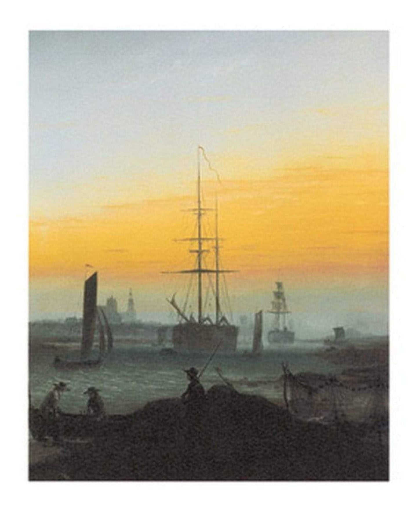 Affiche Art Caspar David Friedrich - Der Greifswalder Hafen 30x40cm