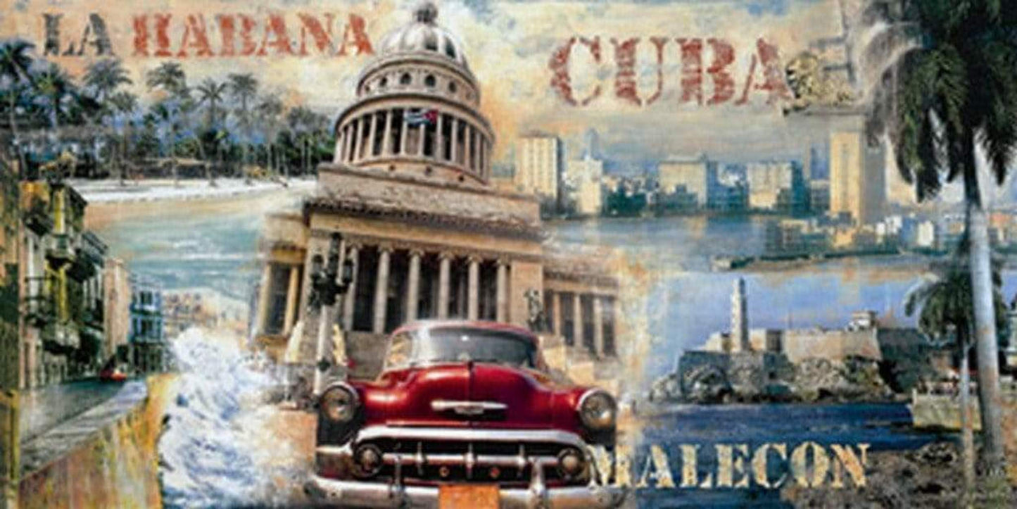 Affiche Art John Clarke - La Habana Cuba 100x50cm