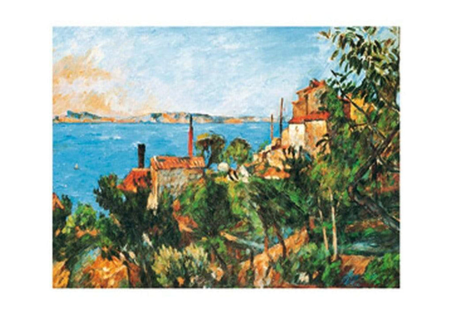 Affiche Art Paul Cézanne - La Mer a l'Estaque 30x30cm
