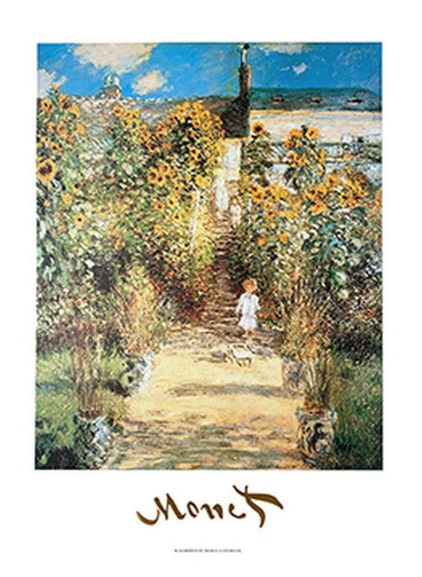 Affiche Art Claude Monet - The Monet's Garden at Vétheuil 50x70cm