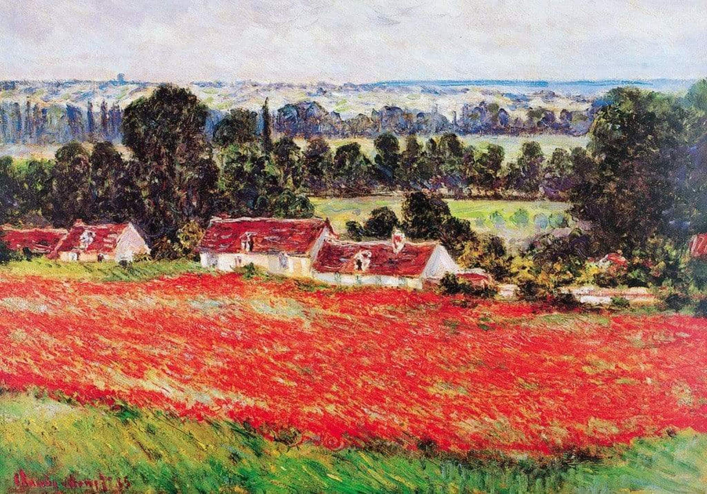 Affiche Art Claude Monet - Field of Poppies 100x70cm