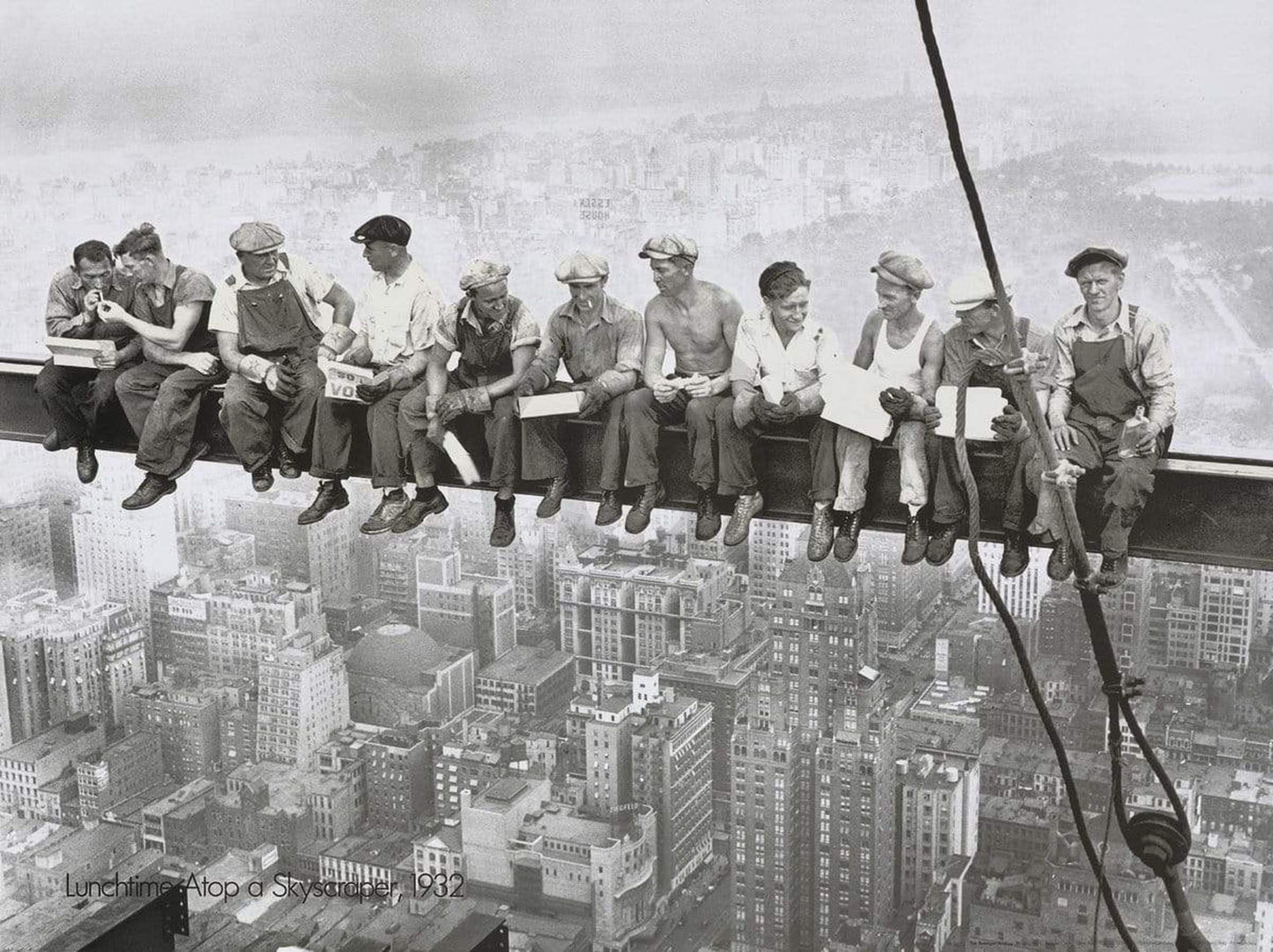Affiche Art Charles Ebbets - Eating above Manhattan 80x60cm