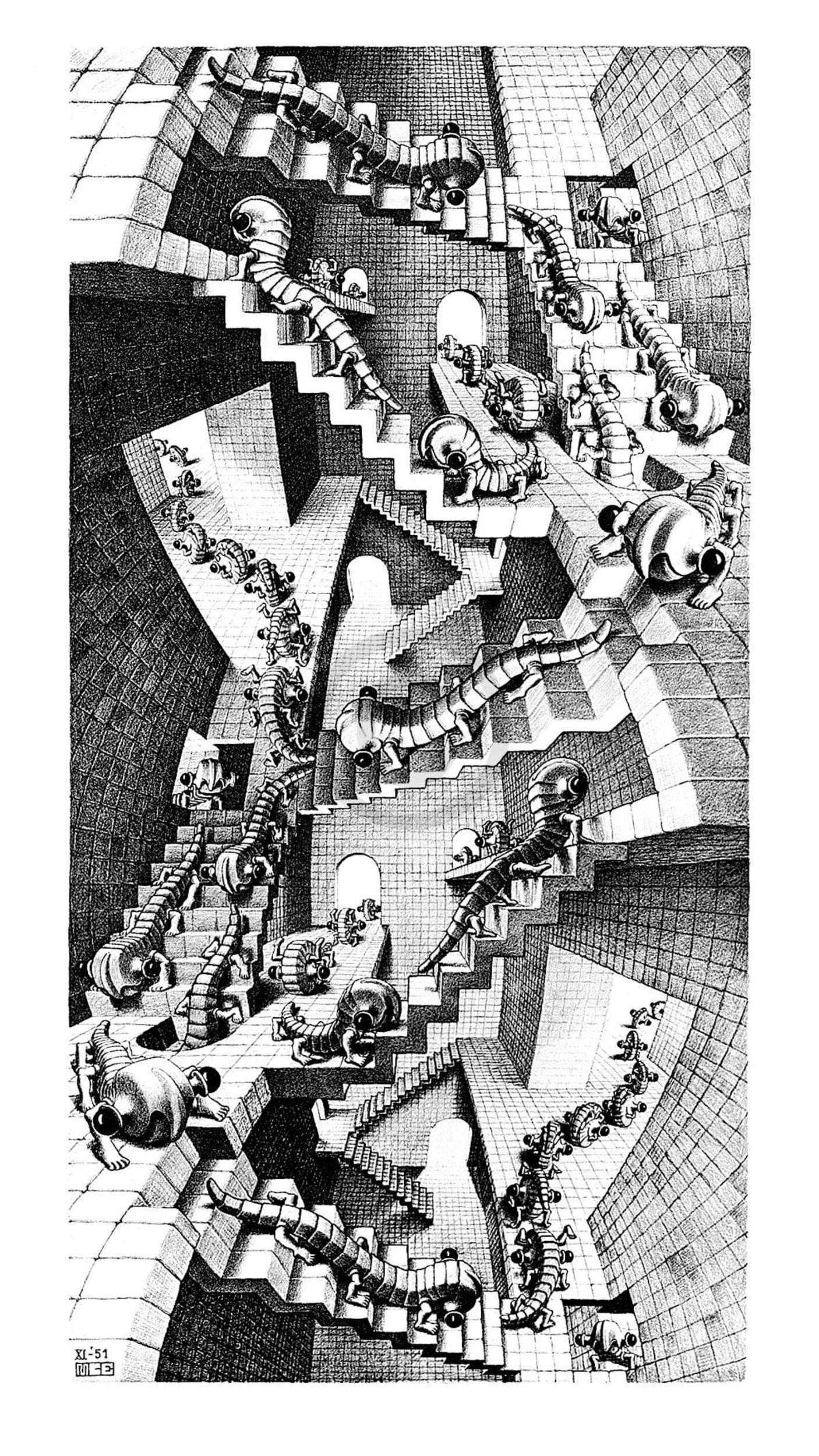 Affiche Art M. C. Escher - Treppenhaus 45x79cm