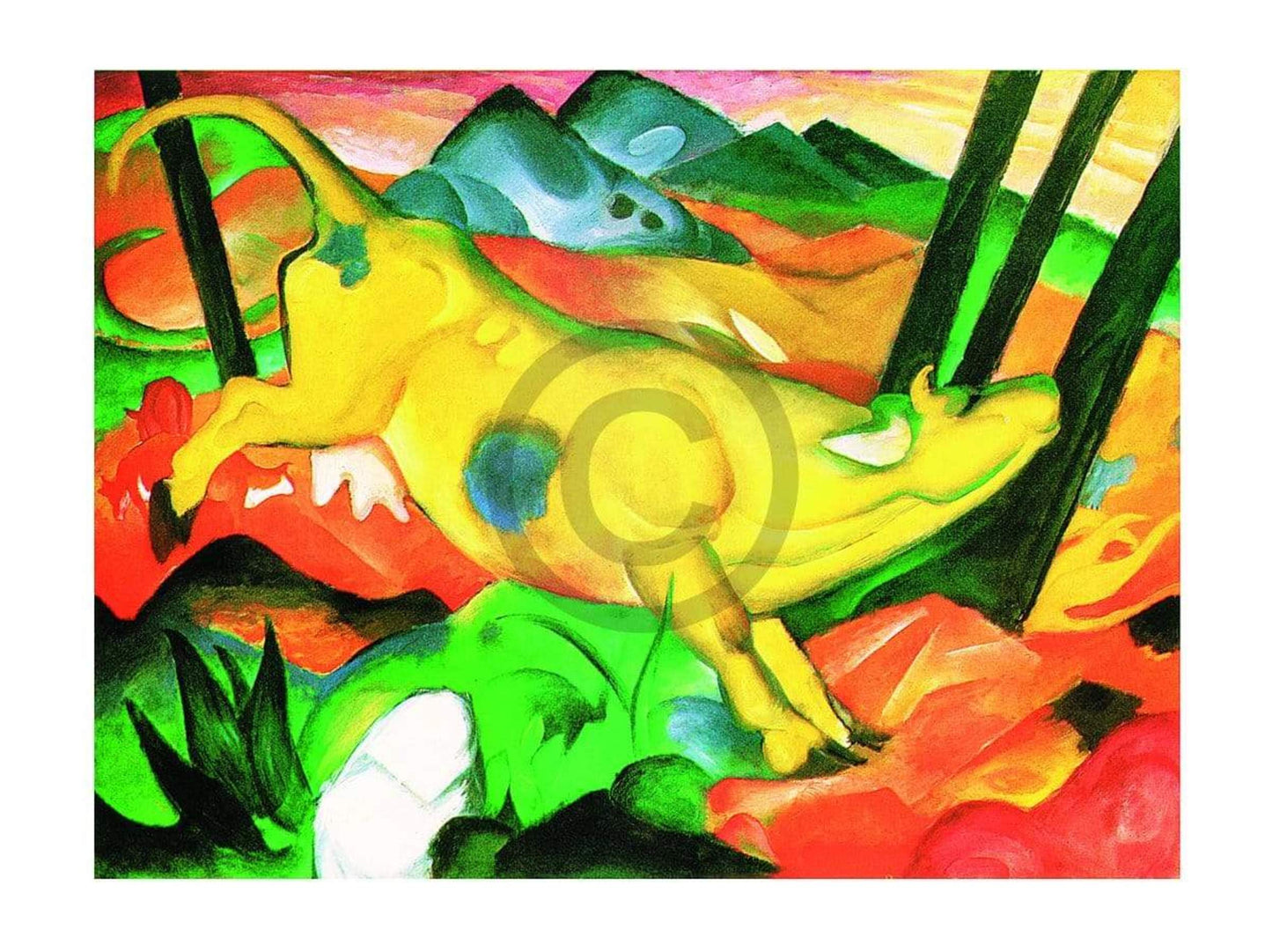 Affiche Art Franz Marc - Gelbe Kuh 80x60cm