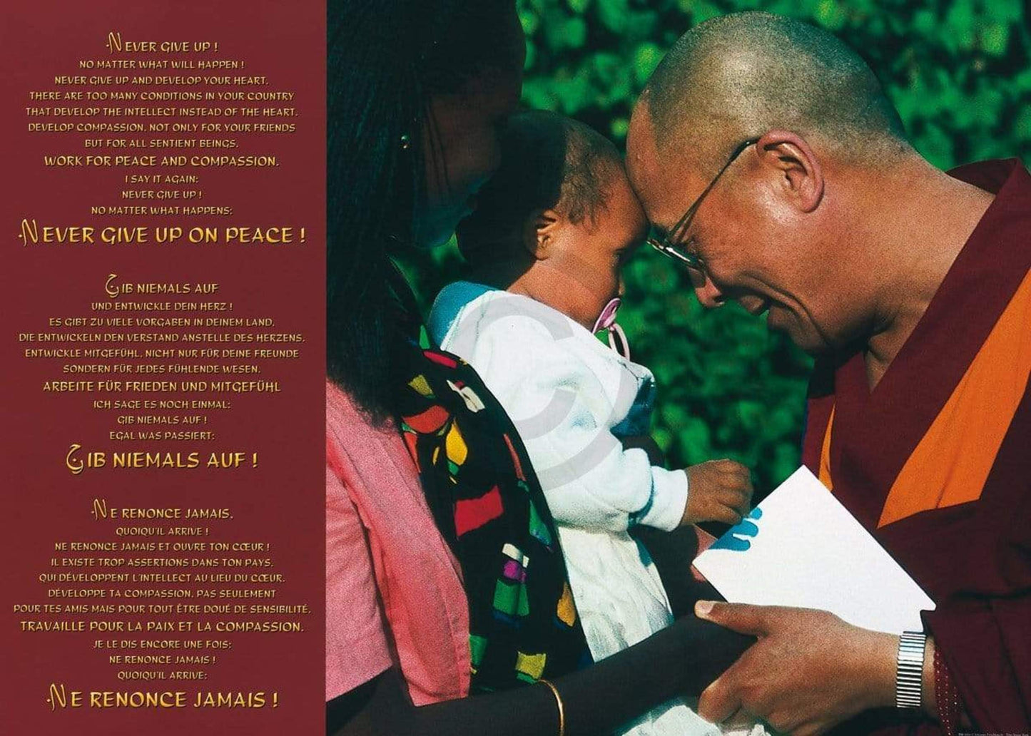 Affiche Art Johannes Frischknecht - Dalai Lama with Child 70x50cm