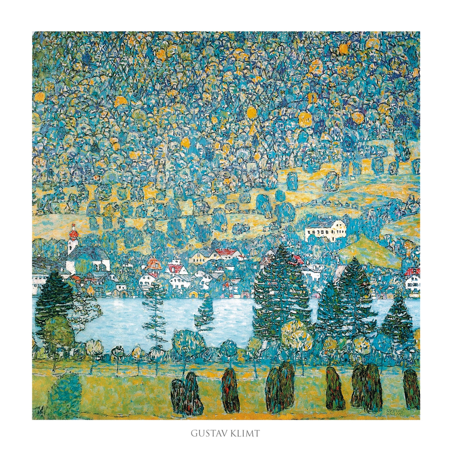 Affiche Art Gustav Klimt - Pendio montano a Unterach 70x70cm