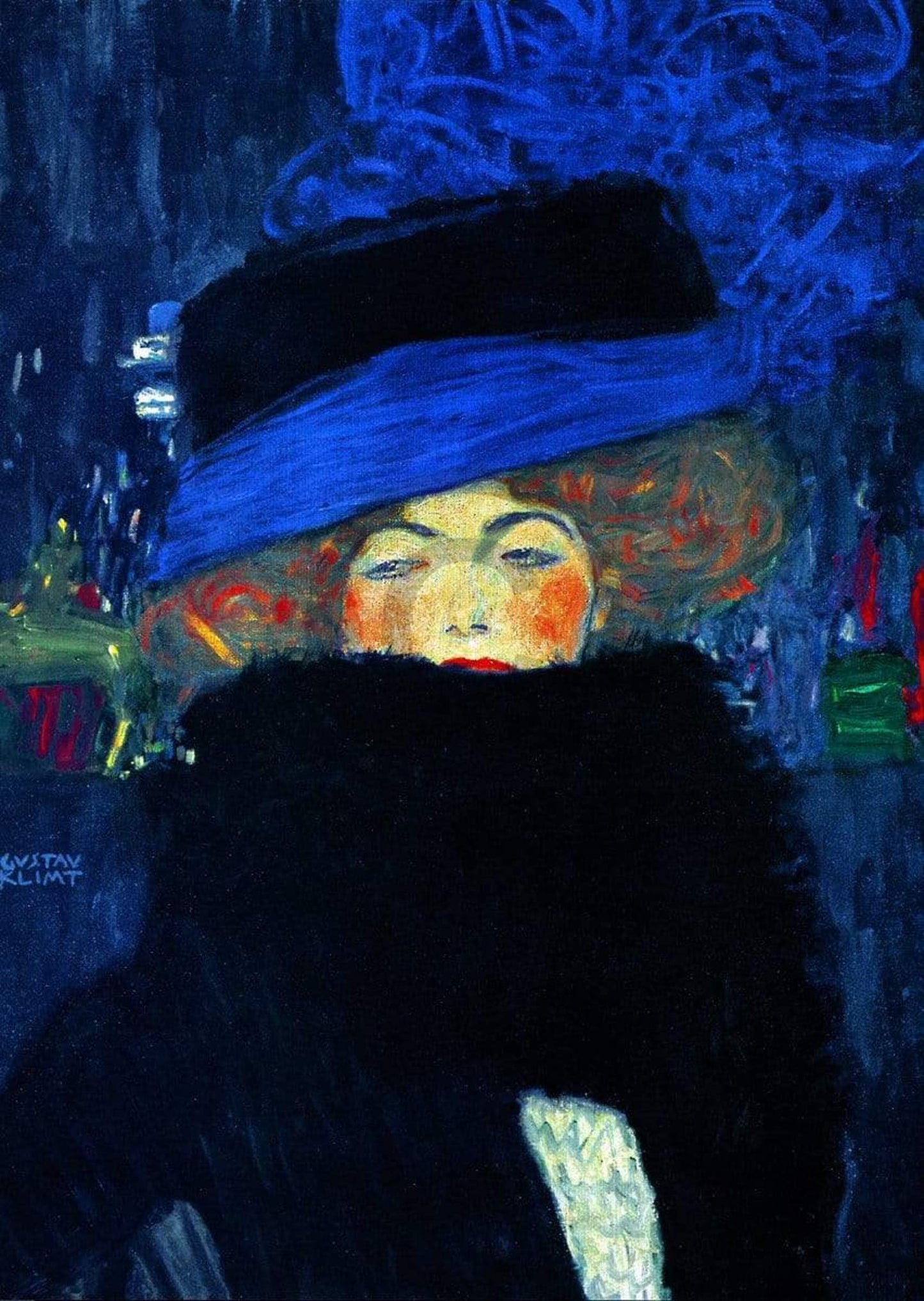 Affiche Art Gustav Klimt - Lady with Hat 50x70cm
