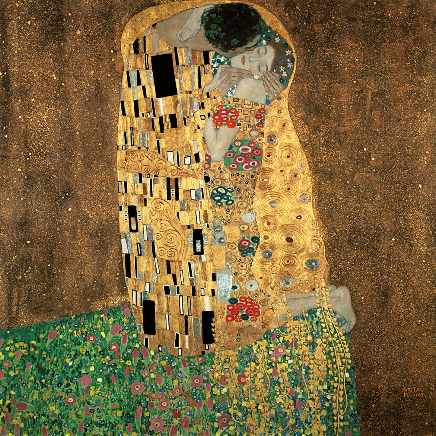 Affiche Art Gustav Klimt - Der Kuß 98x98cm