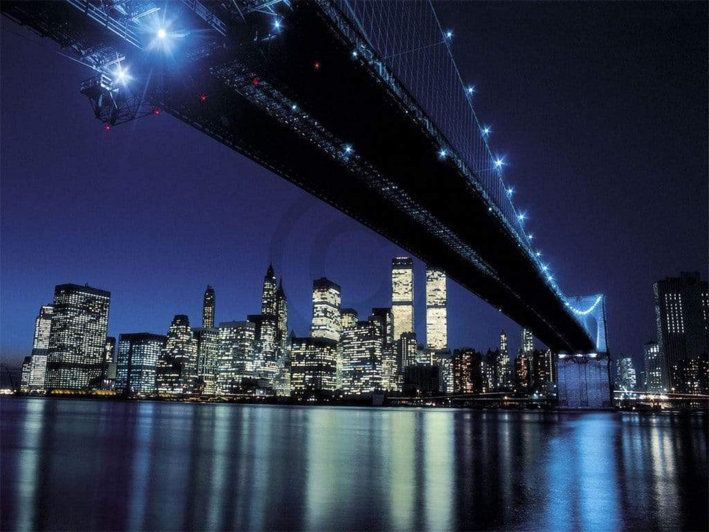 Affiche Art Henri Silberman - Brooklyn Bridge at Night 80x60cm