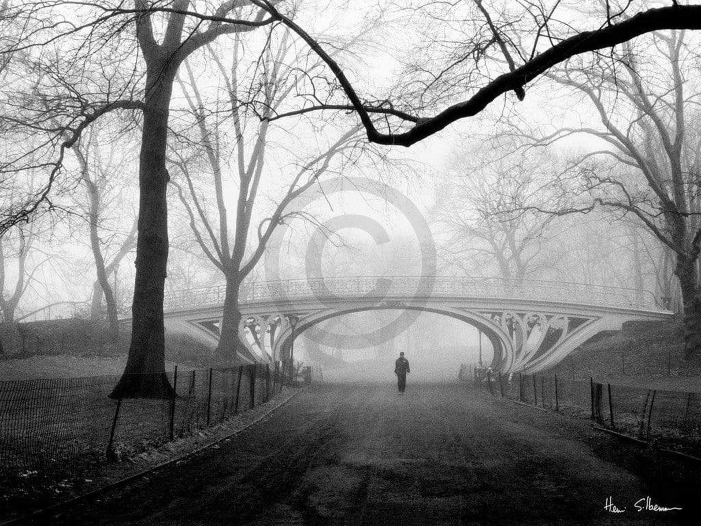 Affiche Art Henri Silberman - Gothic Bridge, Central Park NYC 80x60cm