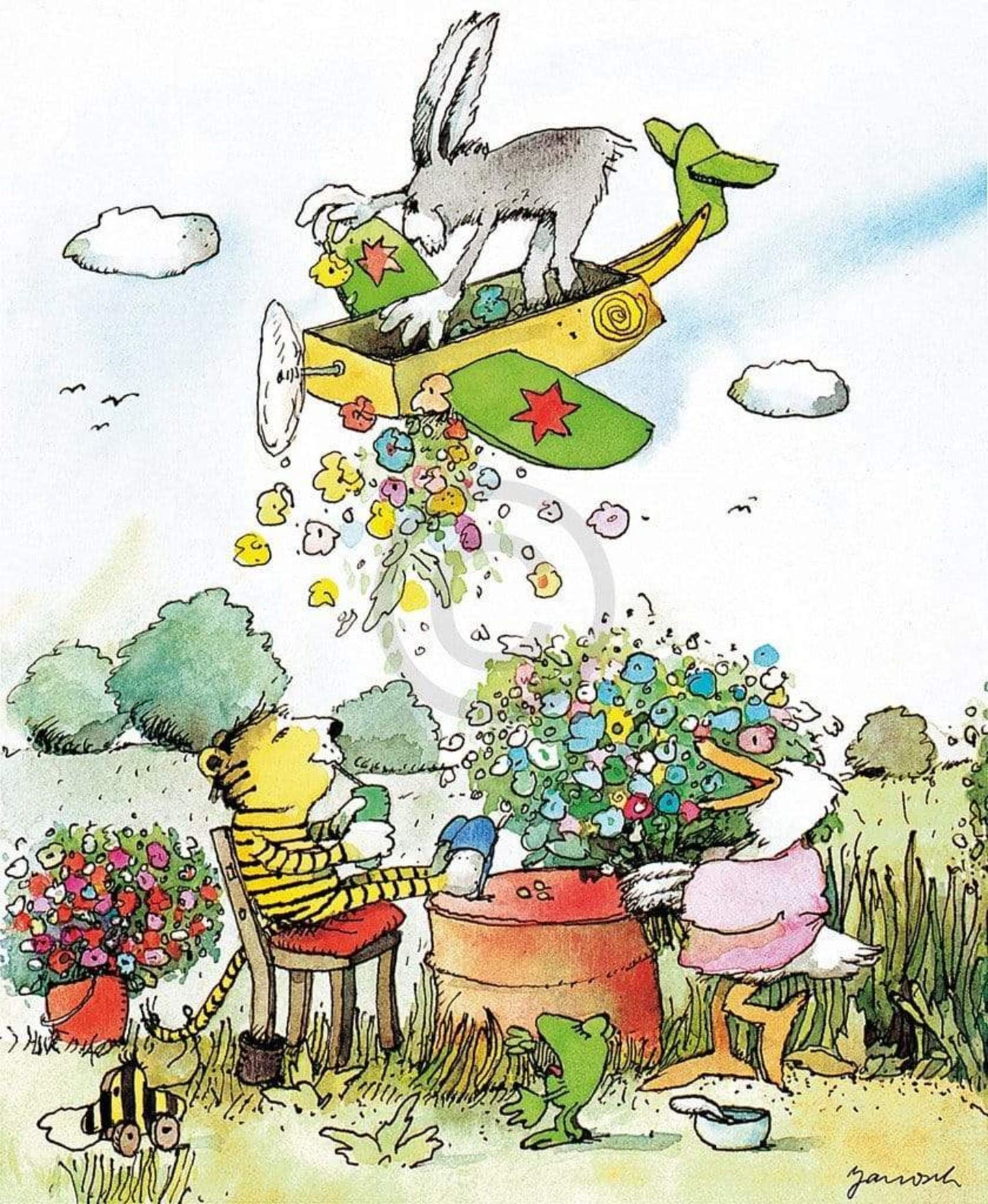 Affiche Art Janosch - Blumenregen 48x58cm