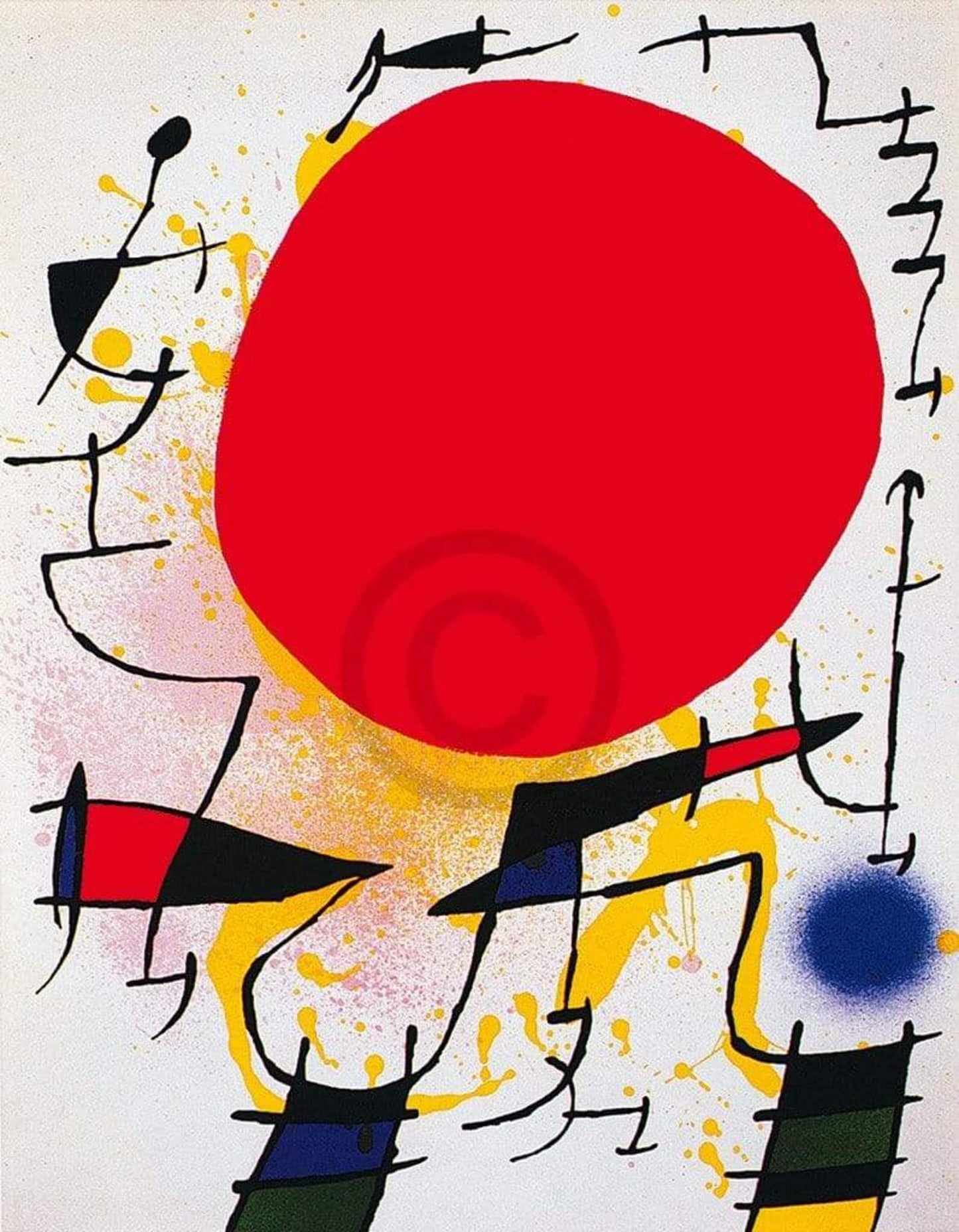 Affiche Art Joan Miro - Le soleil rouge 60x80cm