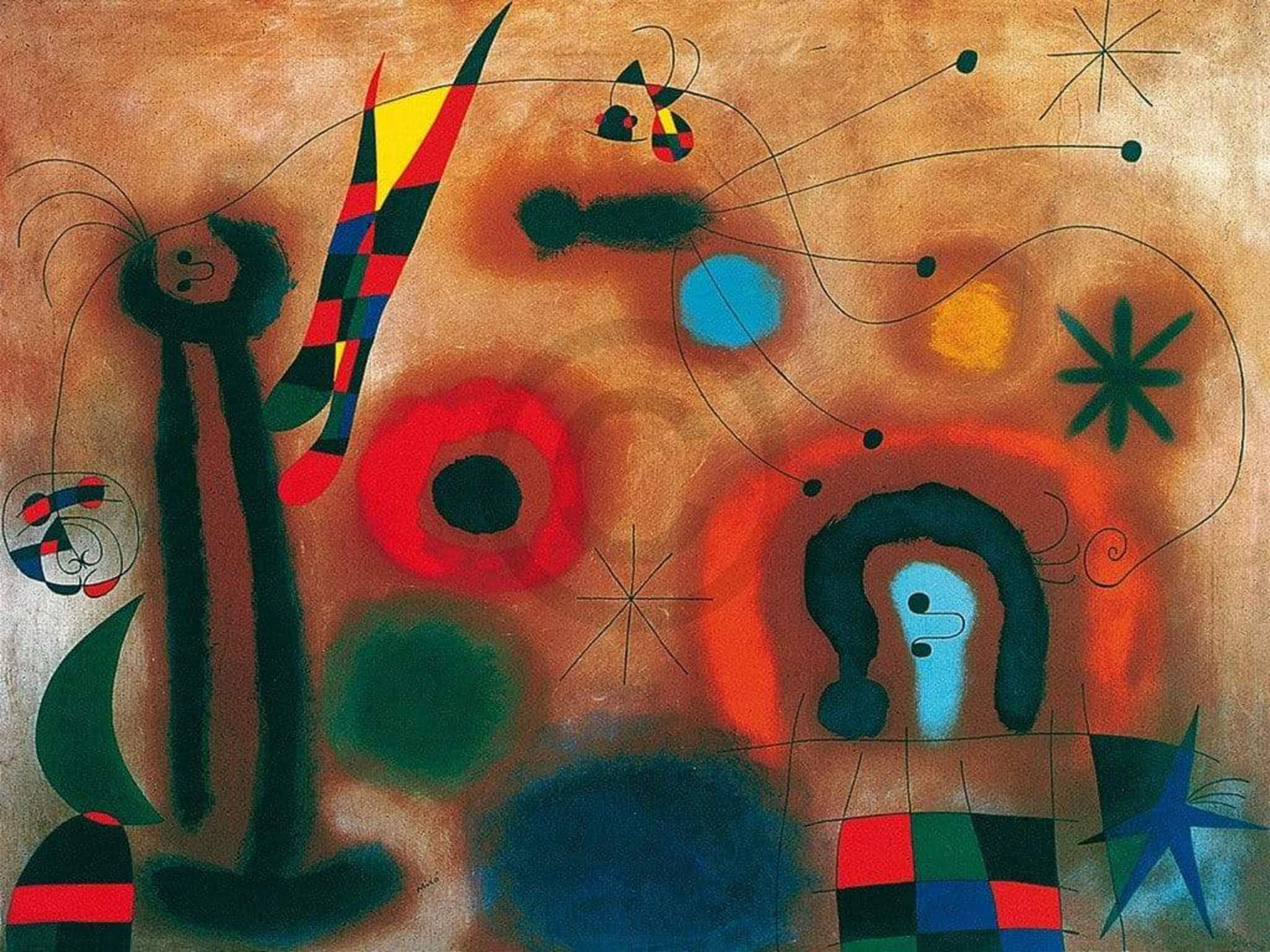 Affiche Art Joan Miro - Libelle mit roten Flügeln 80x60cm