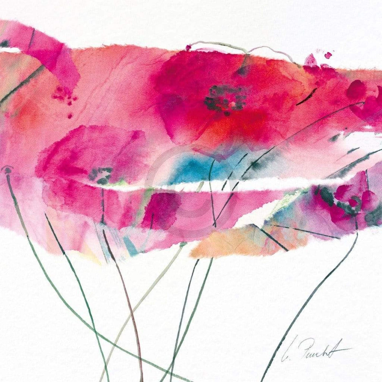 Affiche Art Marta Peuckert - Modern Poppy IV 21x21cm