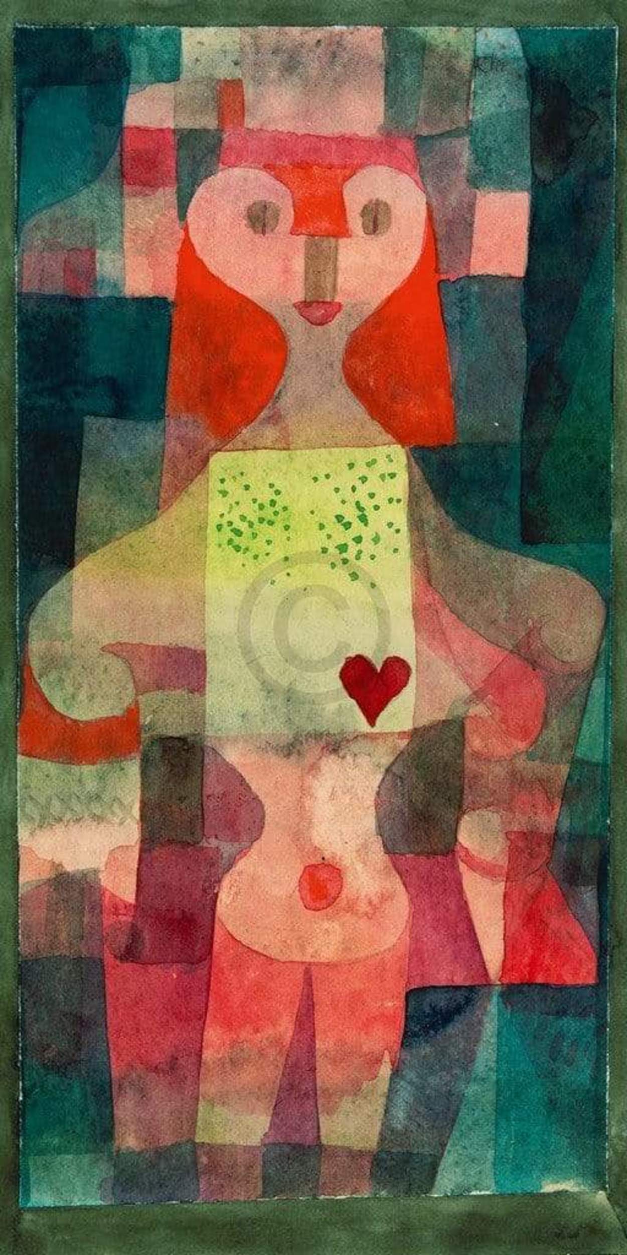 Affiche Art Paul Klee - Herzdame 60x80cm